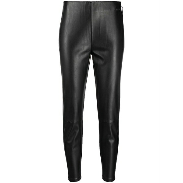 カルバンクライン レディース カジュアルパンツ ボトムス Cropped faux-leather leggings Black｜asty