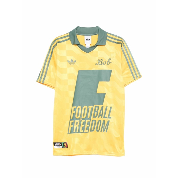 アディダス メンズ Tシャツ トップス Bob marley originals three-stripe t-shirt Yellow｜asty