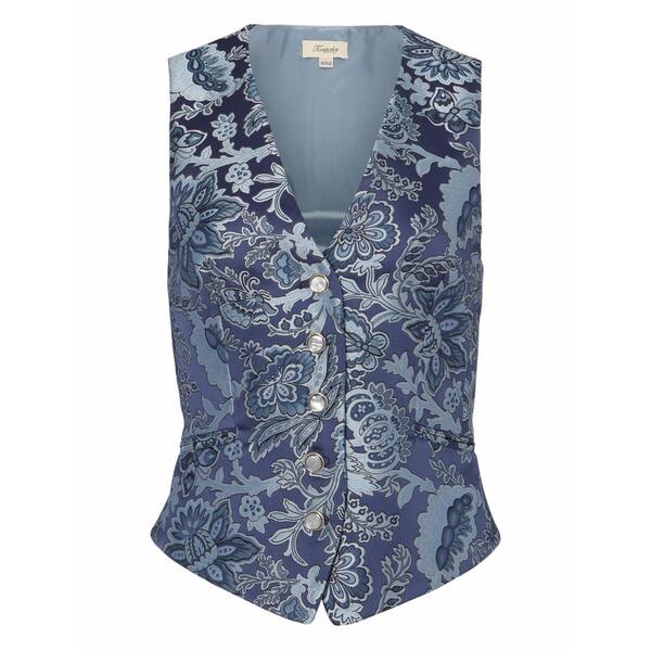 テンパリーロンドン レディース 上衣＆上衣 アウター Floral-print buttoned waistcoat Blue