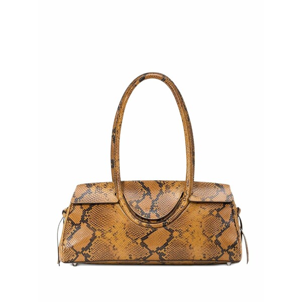 ステゥド レディース ショルダーバッグ 御徒面子 Maude snake-print shoulder bag Orange