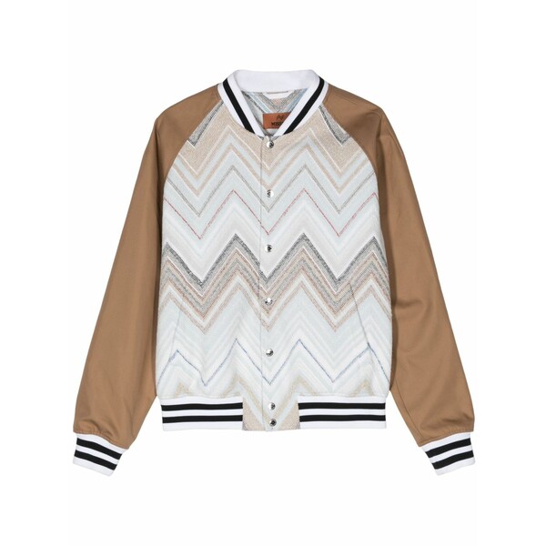 ミッソーニ メンズ ジャケット&ブルゾン アウター Chevron-jacquard towelly bomber jacket Neutrals|asty