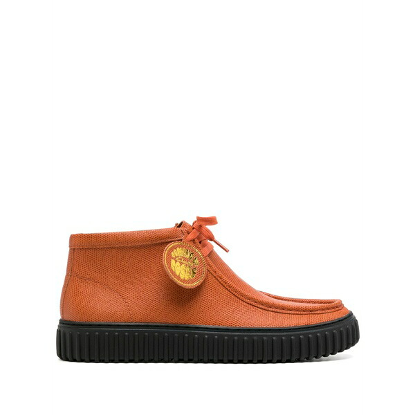 マーティン・サクラ色 メンズ ブーツ シューズ Round-toe lace-up boots Orange