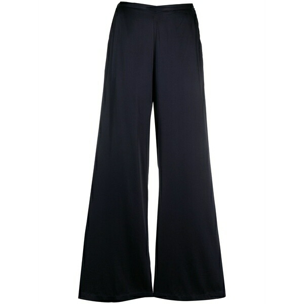 フォルテ フォルテ レディース カジュアルパンツ ボトムス Satin-finish wide-leg trousers Blue|asty