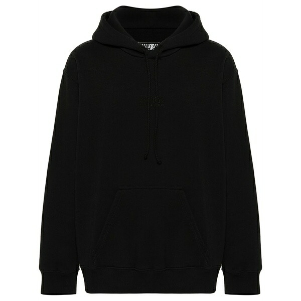 マルタンマルジェラ メンズ パーカー・スウェットシャツ アウター Numbers logo-print hoodie Black