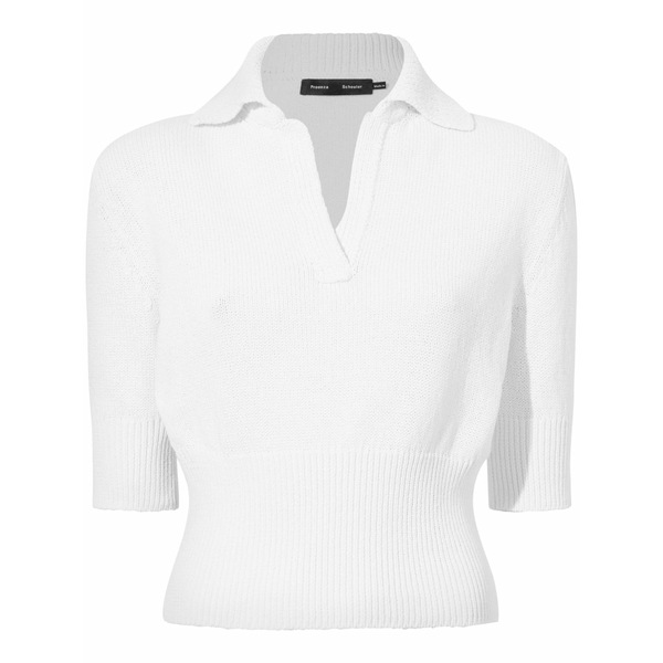 プロエンザショラー レディース スポーツシャツ トップス Reeve cotton-blend polo top  White