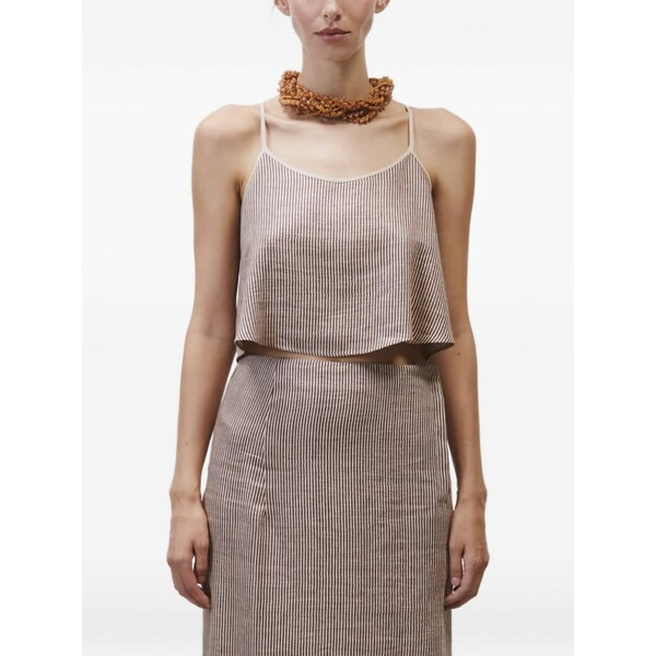 アリジ レディース シャツ トップス Striped-pattern top Neutrals|asty