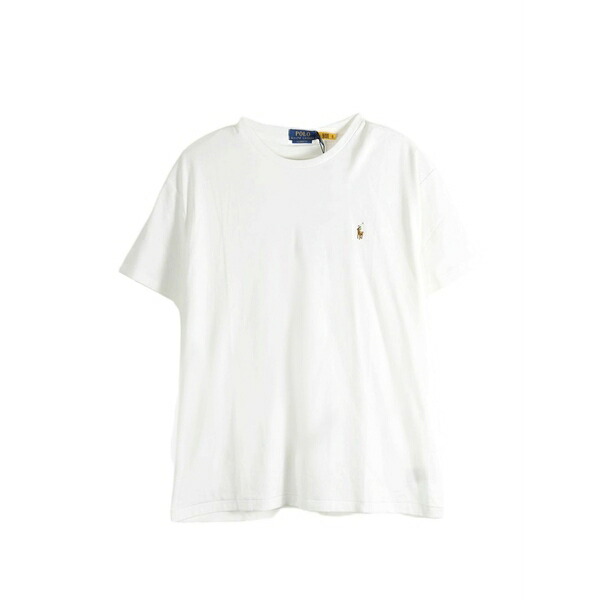 ラルフローレン メンズ プルオーバー トップス Embroidered-logo t-shirt White