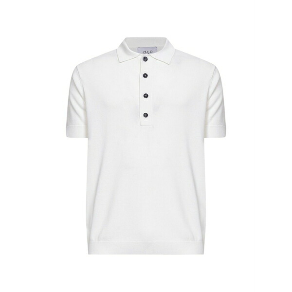 ディーフォーポイントゼロ メンズ スポーツシャツ トップス Short sleeve polo shirt White