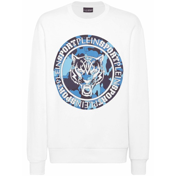 プレインスポーツ メンズ パーカー・スウェットシャツ アウター Tiger-print camouflage sweatshirt White