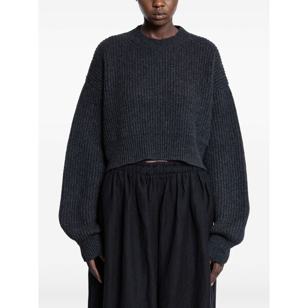 ユマ・一 レディース 編み物\u0026プルオーバー アウター Ribbed cashmere sweater Grey