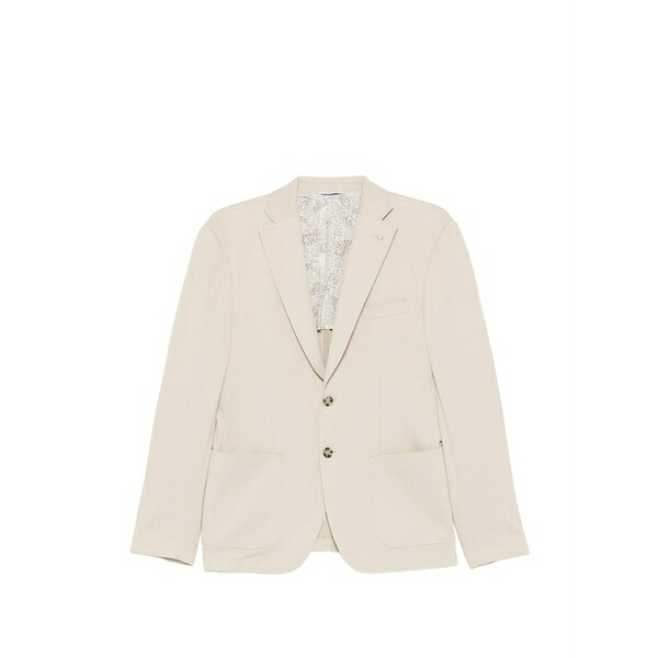 マニュエル リッツ メンズ ジャケット＆ブルゾン アウター Notched-lapel cotton blazer Neutrals