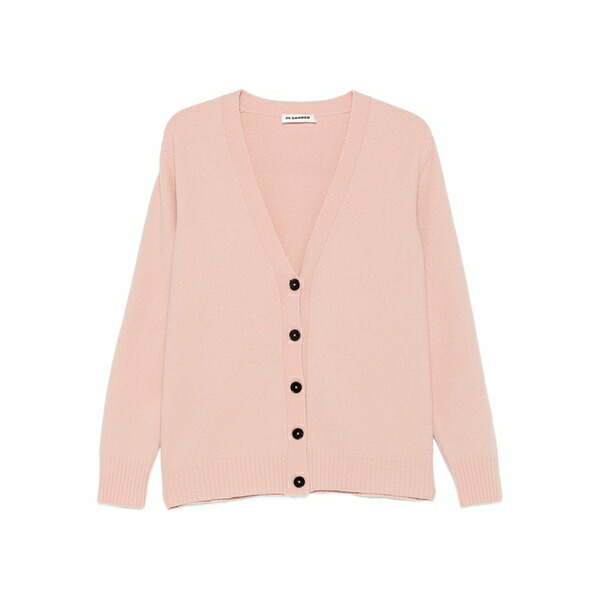 ジル・サンダー レディース ジレー アウター Button ribbed hem cardigan Pink