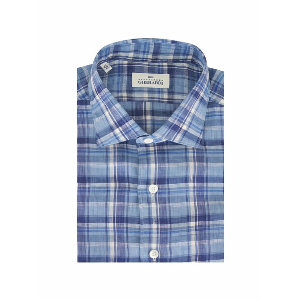 アレッサンドロゲラルディ メンズ シャツ トップス Checked-pattern shirt Blue|asty
