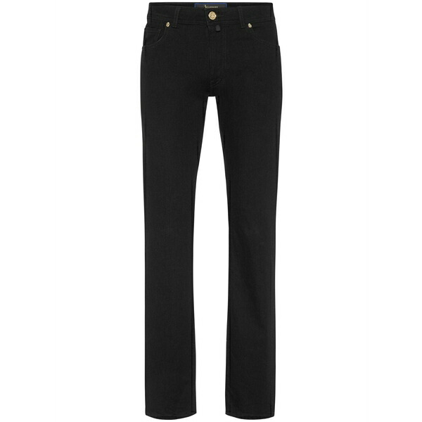 ビリオネア メンズ ジーンズズボン下 ボトムス Logo-patch five-pocket straight-leg jeans Black