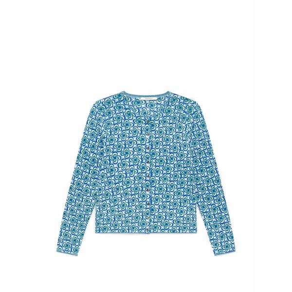 マリパルミ レディース ジレー アウター Printed crew-neck cardigan Blue