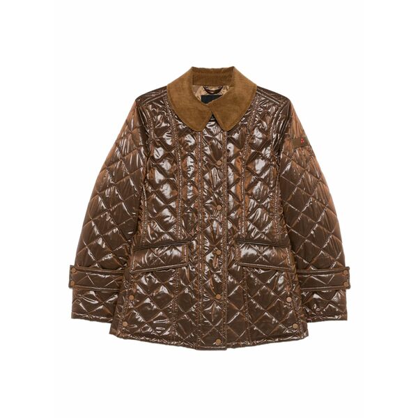 ピューテリー レディース 上衣＆上衣 アウター Quilted corduroy-collar jacket Brown