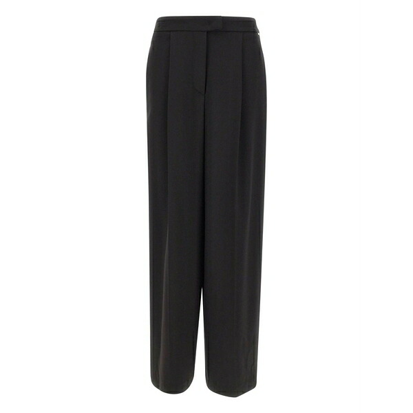 騒々しい混乱 レディース 心地よいズボン下 ボトムス Pleated-front trousers Black