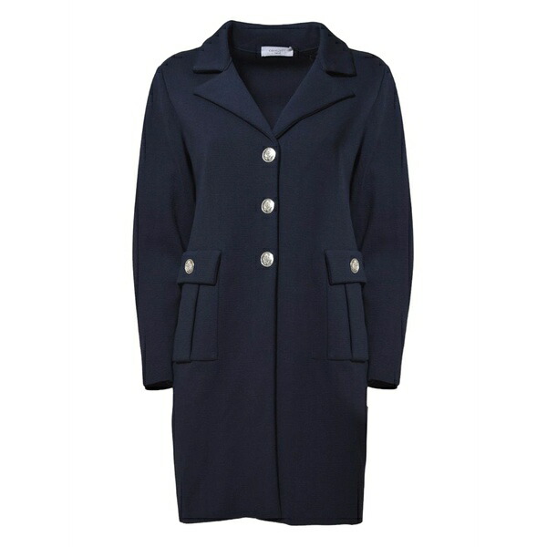 シャルロット レディース 厚地の外套 アウター Double-breasted coat Blue