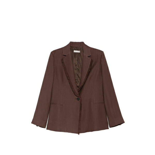 アントネリ レディース 上衣＆上衣 アウター Finnegan fringe-trim jacket Brown