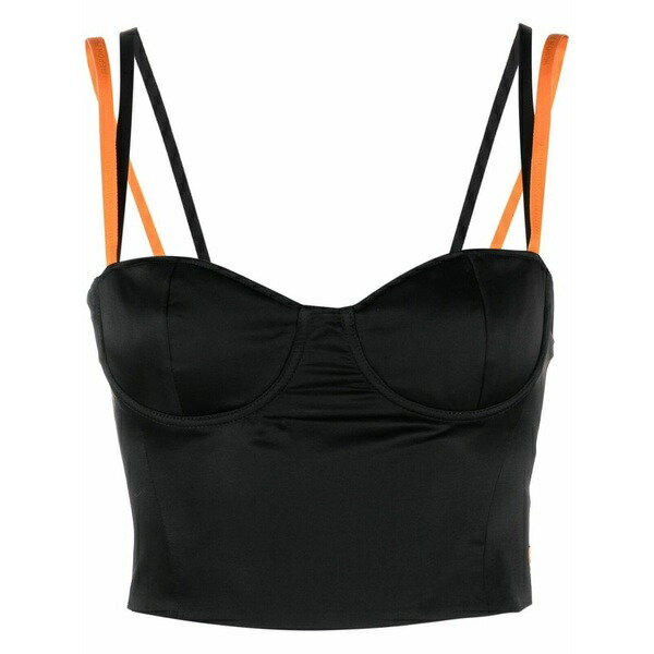 戸呂 プレストン レディース カットソー トップス Handle with care corset-style top Black