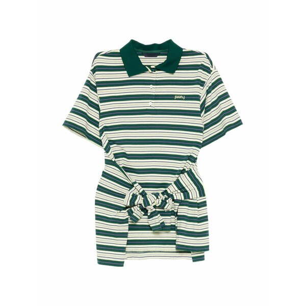 ジュン・ジー レディース スポーツシャツ トップス Striped polo top Green