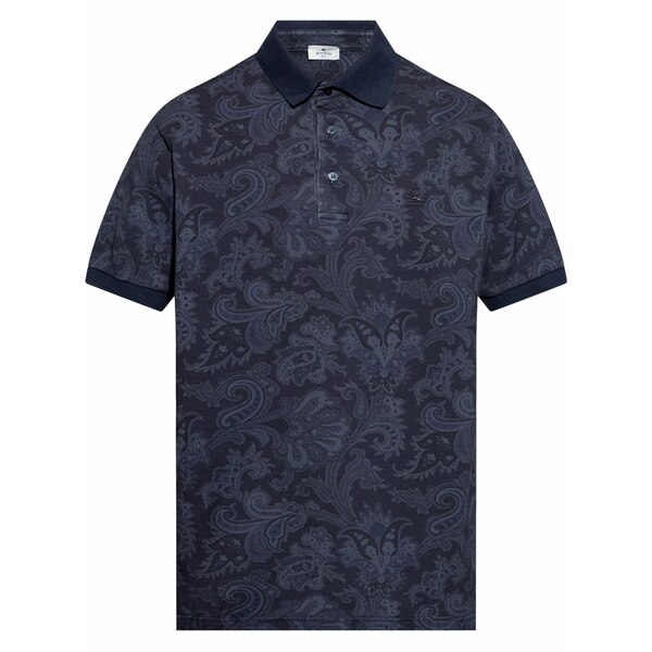 エトロ メンズ スポーツシャツ トップス Paisley-print polo shirt Blue