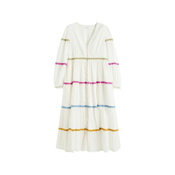 チンティアンドパーカー レディース ワンピース トップス Scalloped-detail midi dress White｜asty