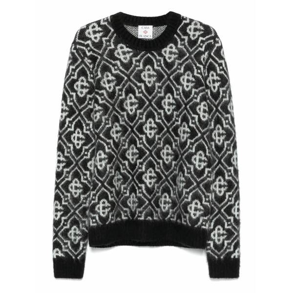 カサブランカ メンズ 編み物\u0026プルオーバー アウター Monogram sweater Black