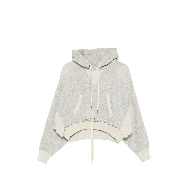 アールサーティーン レディース パーカー・スウェットシャツ アウター Cinched-hem hoodie Grey