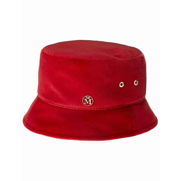 メゾンミッシェル  レディース かぶり笠 添え物 Chinese new year logo-plaque bucket hat Red