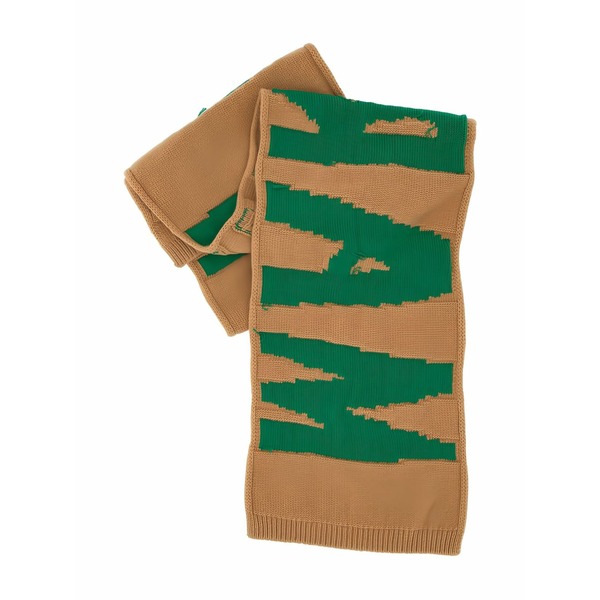 マルニ メンズ マフラー・ストール・スカーフ アクセサリー Embroidered-logo knit scarf Neutrals｜asty