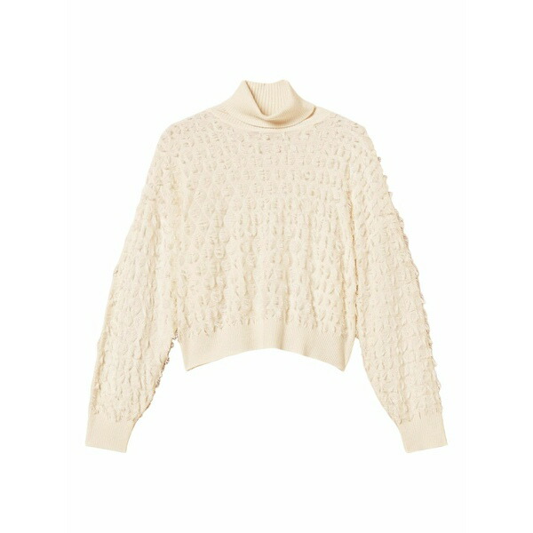 ツインセット レディース ニット\u0026セーター アウター Turtleneck fringe sweater  White