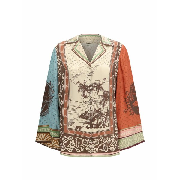 アレメ レディース シャツ トップス Alberta graphic-print shirt Neutrals｜asty