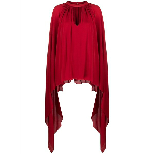エリー サーブ レディース シャツ トップス Ruched silk blouse Red|asty