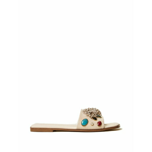 ツインセット レディース サンダル シューズ Stone-embellished sandals Neutrals|asty