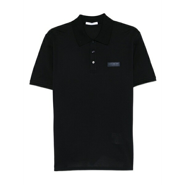 ジバンシー メンズ ポロシャツ トップス Logo-patch polo shirt Black|asty
