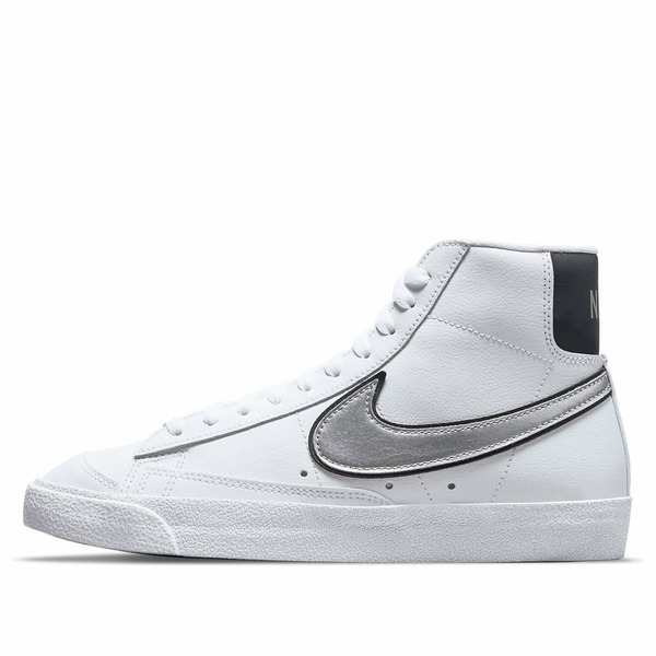 Nike ナイキ レディース スニーカー 【(WMNS) Nike Blazer Mid '77 Essential 'White Metallic Silver' DH0070-100】 サイズ US_6.5(23.5cm)|asty