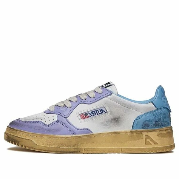 AUTRY オートリー レディース スニーカー  【(WMNS) Autry Medalist Super Vintage Low Leather Sneakers \u0027White Purple Blue\u0027 AVLW-SV17】  大きさ US_7(24.0珊)