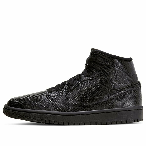 Jordan ジョーダン レディース スニーカー  【(WMNS) Air Jordan 1 Mid \u0027Black Snakeskin\u0027 BQ6472-010】  大いさ US_5.5(22.5糎)