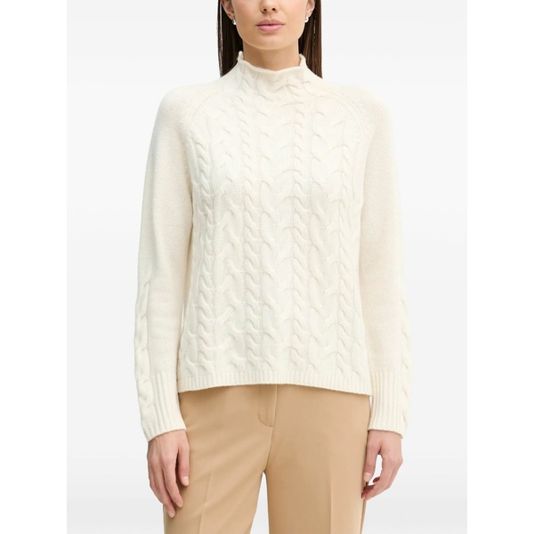 ベネトン  レディース 編み物\u0026プルオーバー アウター Cable-knit roll-neck sweater Neutrals セーター-レディースファッション-ニット・セーター