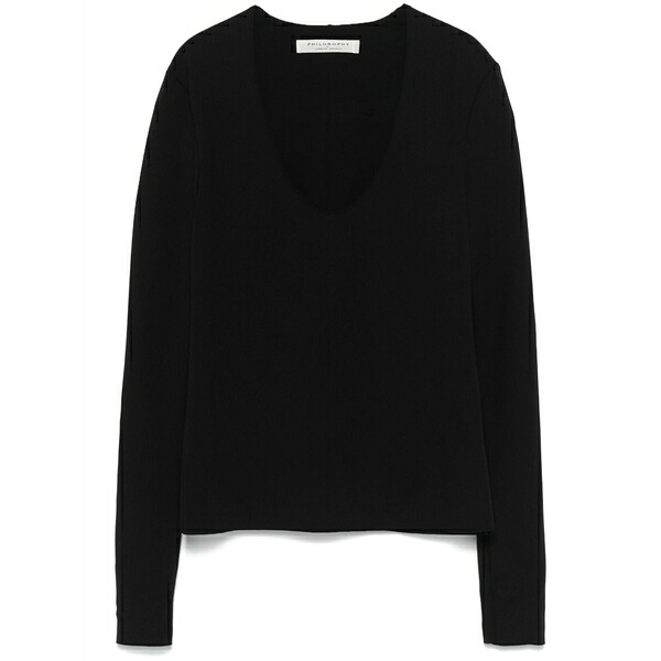 フィロソフィーデロレンゾセラフィーニ レディース シャツ トップス Scuba-jersey top Black｜asty