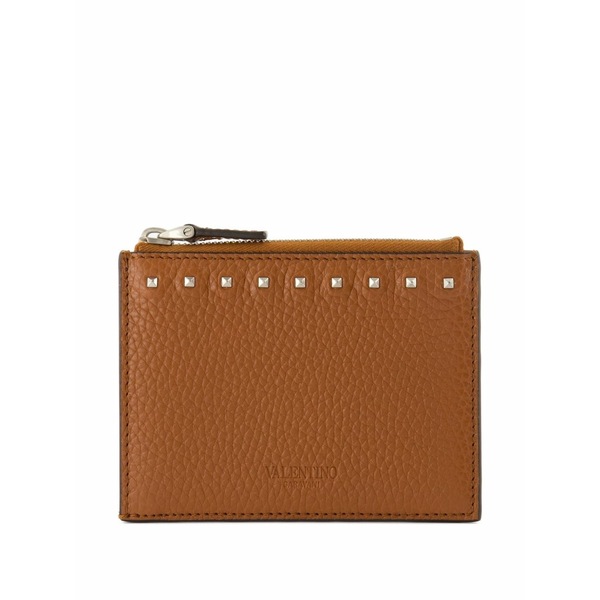 ヴァレンティノ ガラヴァーニ メンズ 紙入れ 付属品 Rockstud card holder Brown