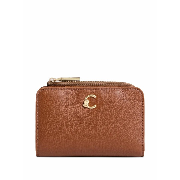 コチネレ レディース 紙入れ 付属品 C-me zipped leather wallet Brown