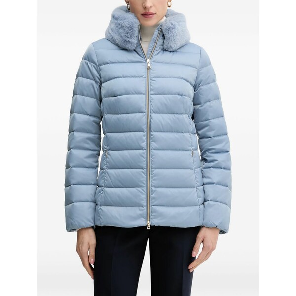 ジェオックス レディース ジャケット&ブルゾン アウター Bettanie texture-trim quilted jacket Blue|asty