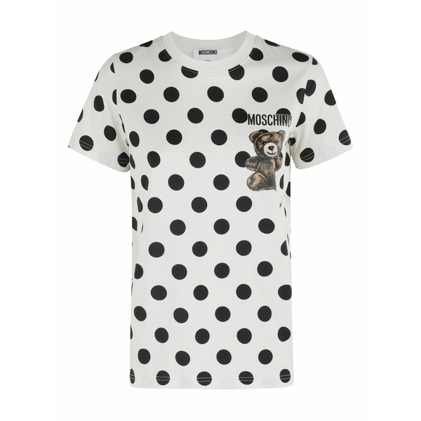 モスキーノ レディース プルオーバー トップス Polka-dot bear t-shirt White