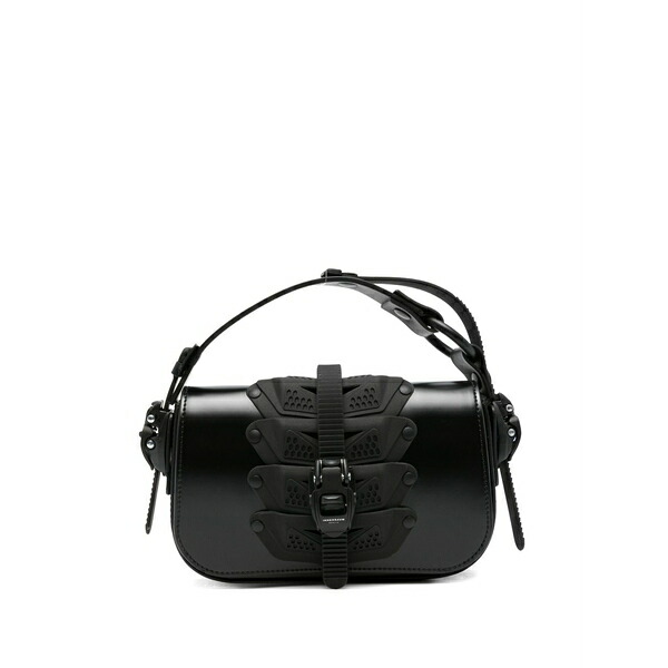 インナーム メンズ ショルダーバッグ 御徒面子 Buckle-fastening panelled tote bag Black