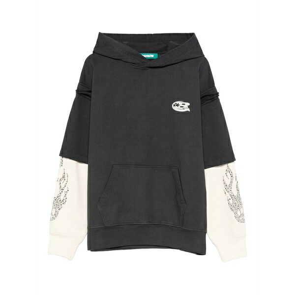 バロウ レディース パーカー・スウェットシャツ アウター Logo-print hoodie Grey