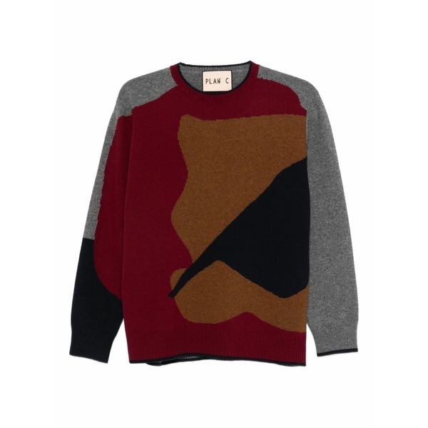 プランシー レディース 編み物\u0026スウェーター アウター Colour-block sweater  Grey