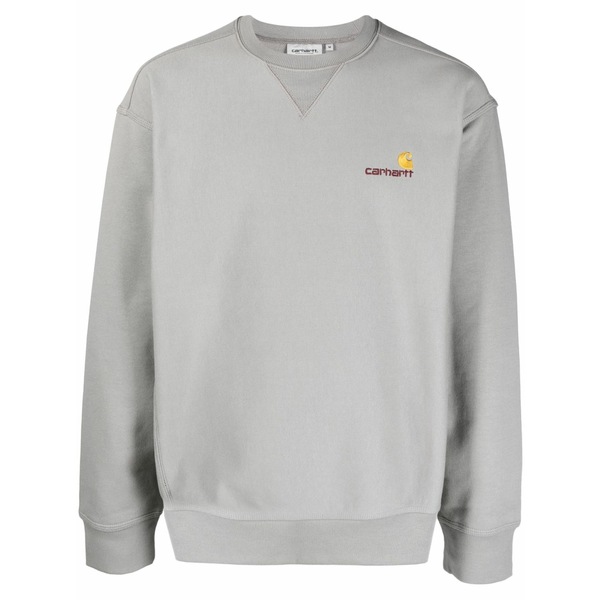 鉄道車両ハート形 メンズ パーカー・スウェットシャツ アウター Logo-embroidered cotton sweatshirt  Grey