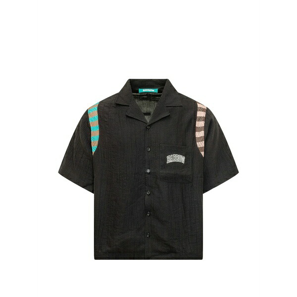バロウ メンズ プルオーバー トップス Chest-pocket panelled shirt Black